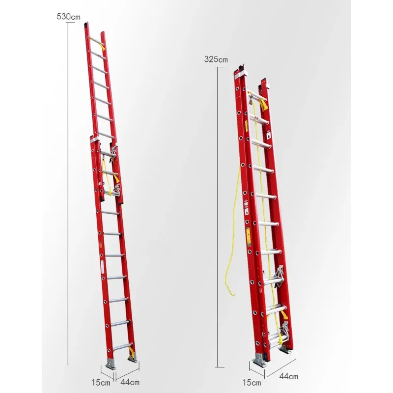 Échelle extensible rétractable en fibre de verre d'isolation de sécurité de monteur de lignes