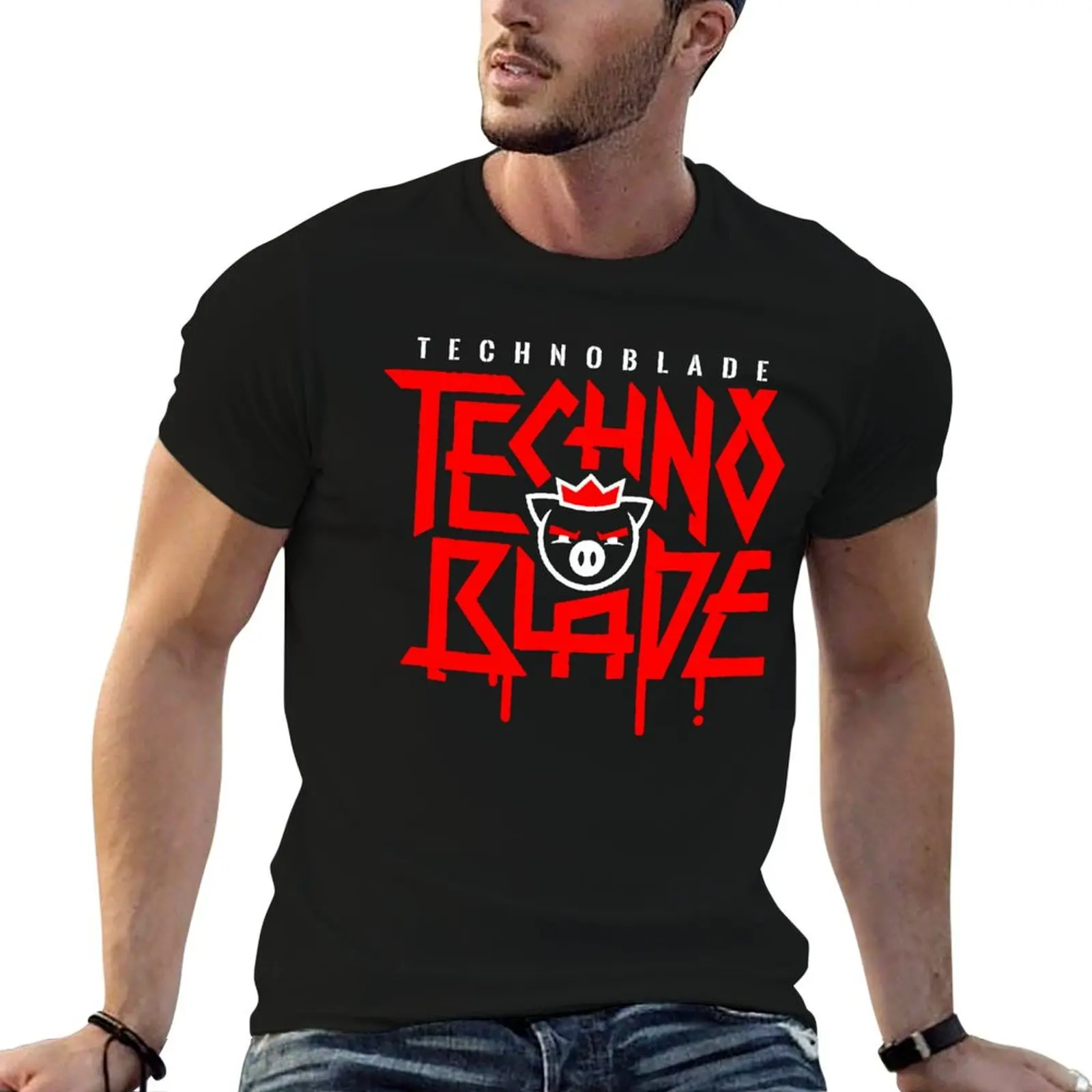 

pack shirt t designer t technoblade for man logo T-Shirt red man shirts white