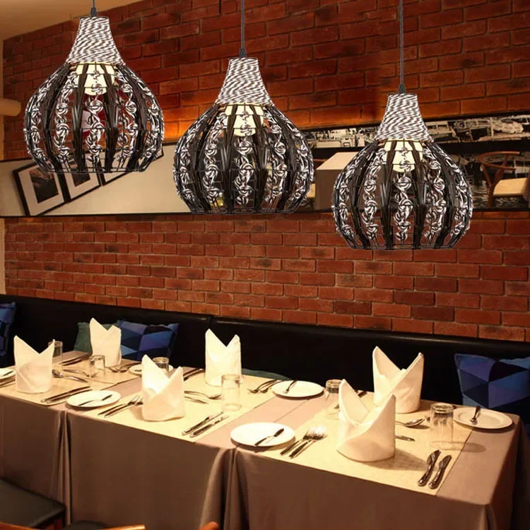 الثريا الحديثة بسيطة الروطان شخصية الإبداعية مطعم بار الممر مصباح القرع خط مصابيح الطاولة ومصابيح #6