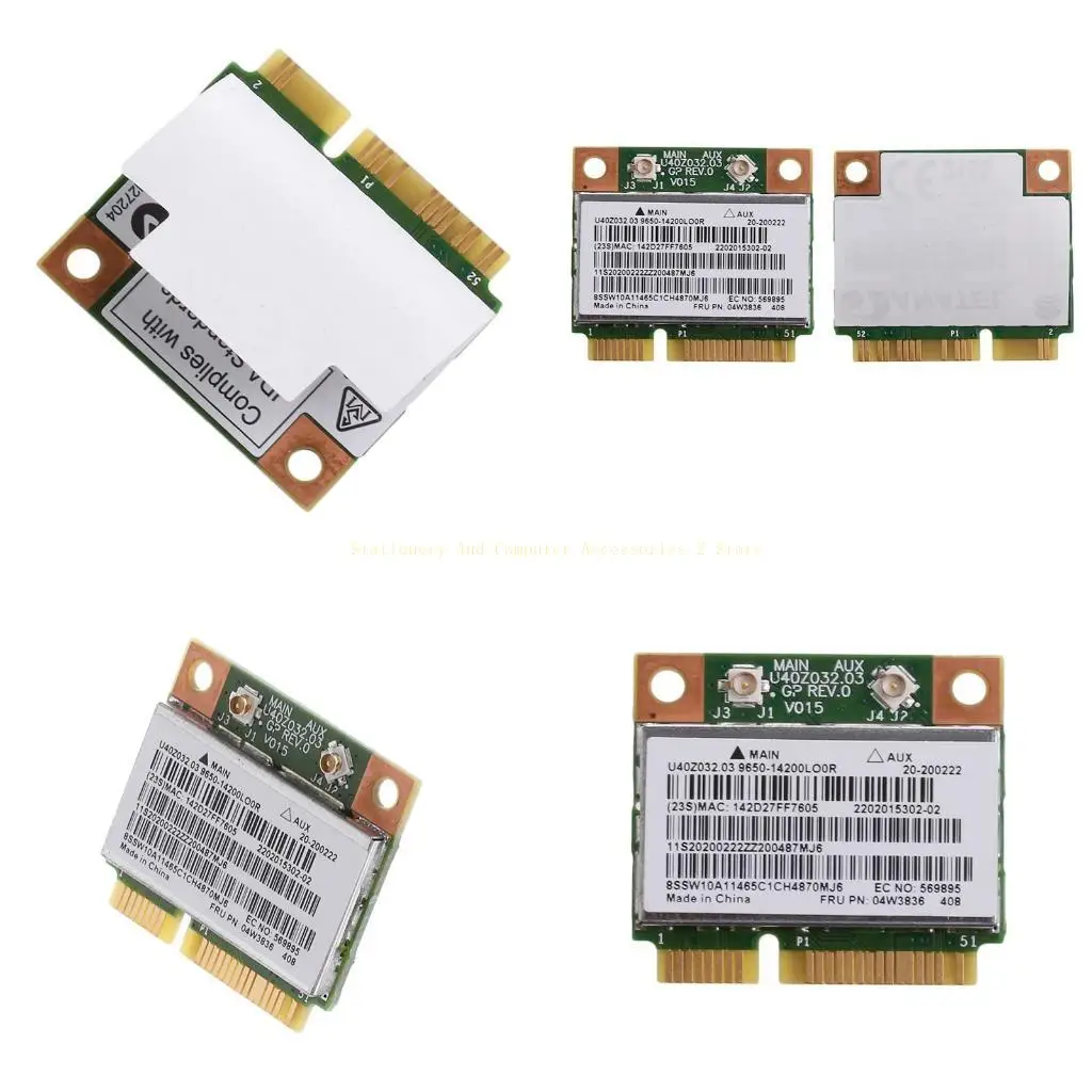 

Dual Band 2.4+5G 802.11b/g/n WiFi BT4.0 Wireless Half Mini PCI-E Card