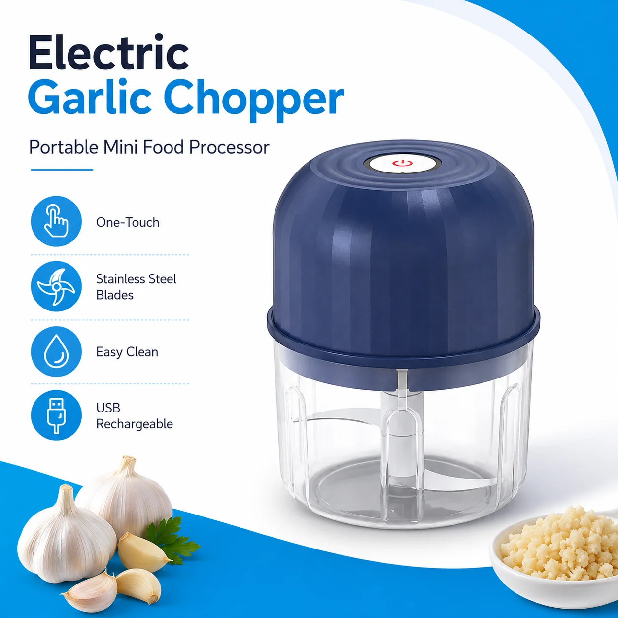Kitchen Gadgets Gift - 1 Buah Penggiling Bawang Putih Elektrik