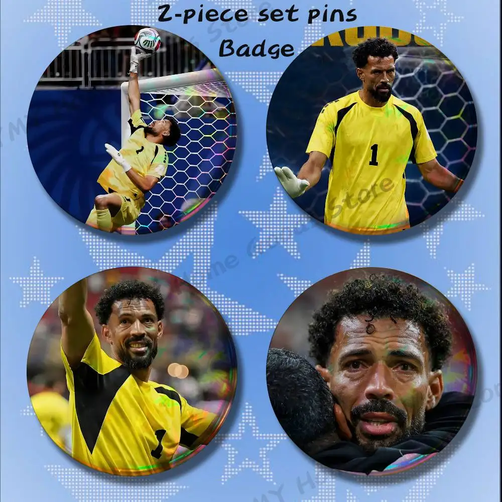 NO WAY THROUGH Football V-Vozinha Brooches for Backpack Accessories 25 32 44 58 75mm Round 2-piece set Free Mix