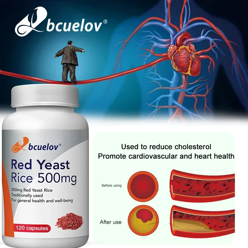 Red Yeast Rice Capsules - Maintain Healthy Cholesterol Levels, Heart Health, Lipid Reduction, Cardiovascular Health