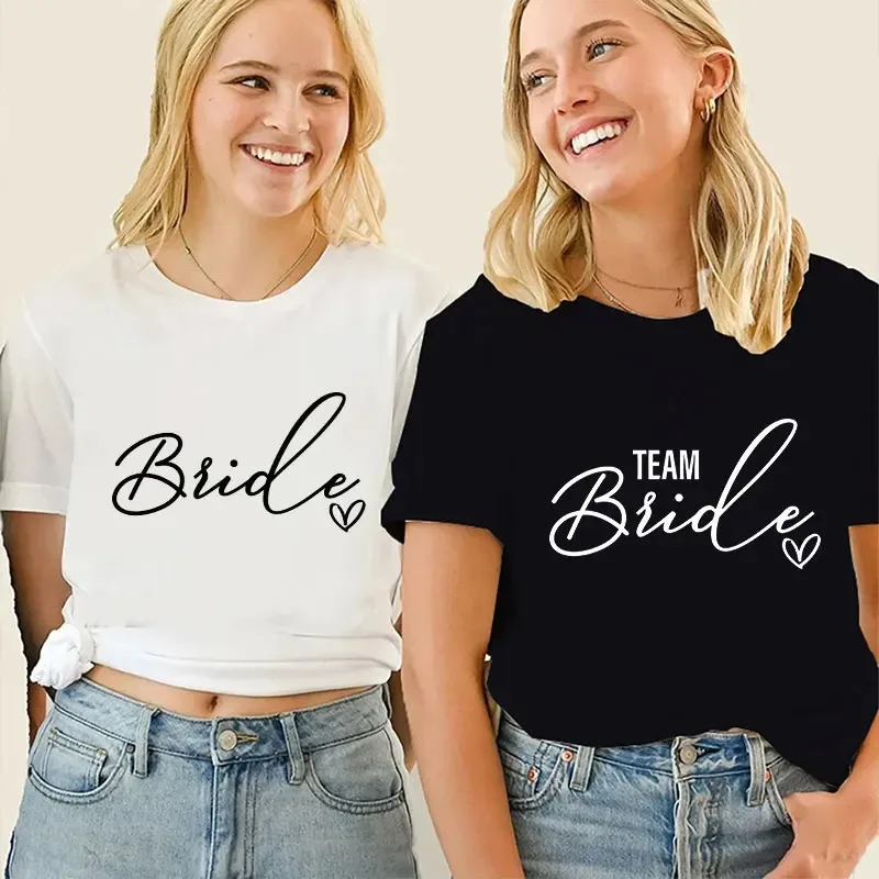 2024 Mode Y 2K Grafische Tops Bruids Bruiloft Vrijgezellenfeest T-Shirts Team Bruid Tshirt Vrouwen Kleding Korte Mouw T-Shirts