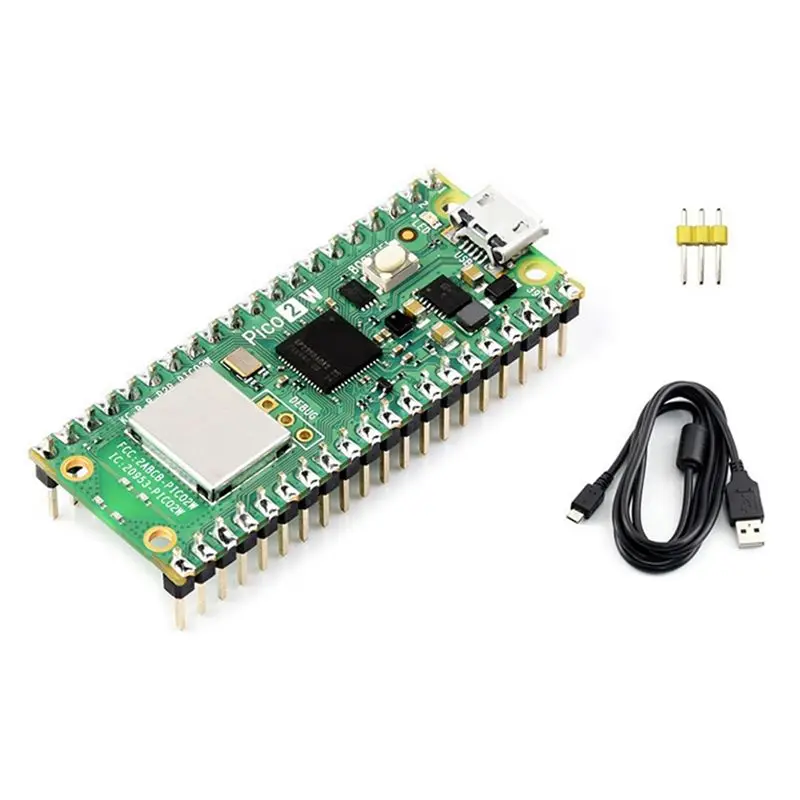 

Плата разработки микроконтроллера для Raspberry Pi Pico 2 W с чипом RP2350, поддержка Wi-Fi и Bluetooth, с предустановленным разъемом.