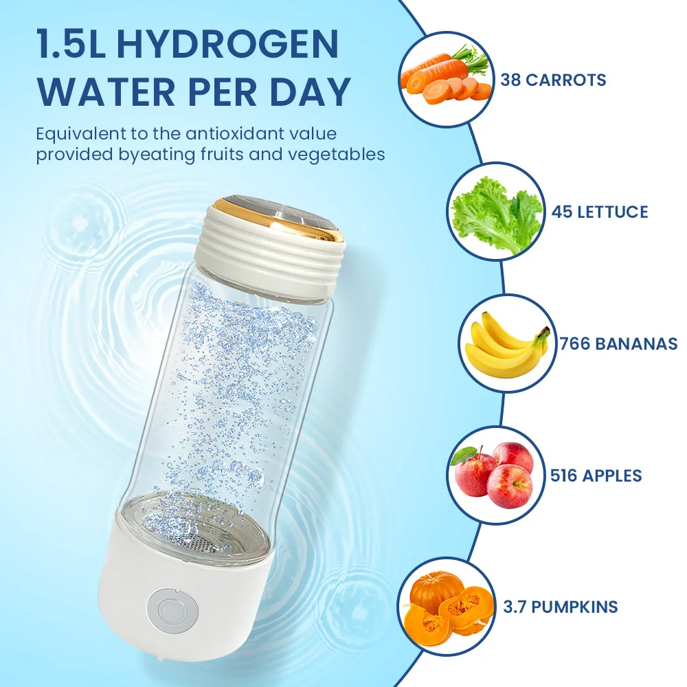 2000ppb Hydrogen Bottle Hydrogen Water Generator Bottle SPE Hydrogen Rich Water Bottle Quick Electrolysis Hydrogen Bottles Water