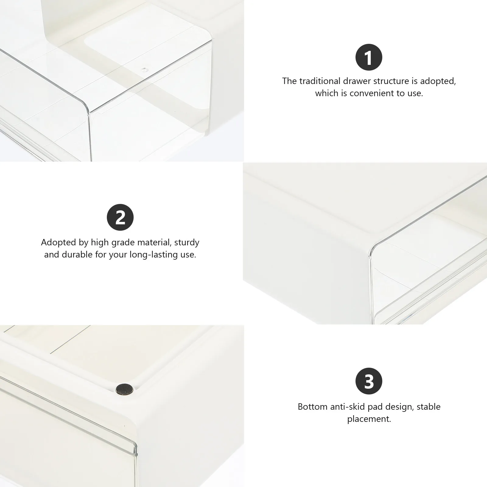 Multi-Function Drawer Storage Box Simple Design Large Capacity Desktop Storage Case Office Accessory Household Drawer