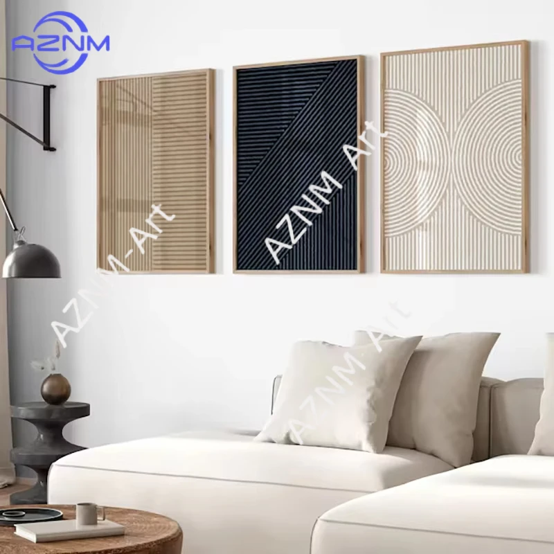 1PC/3PCS Neutral Abstract Poster Wall Art Simple Line Print Posters Beige Minimalist Wall Art Decor for Living Room