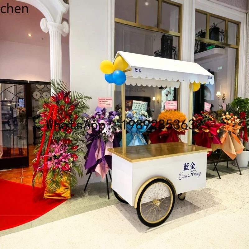 float stall dining car wrought iron outdoor mobile promotion coffee cart