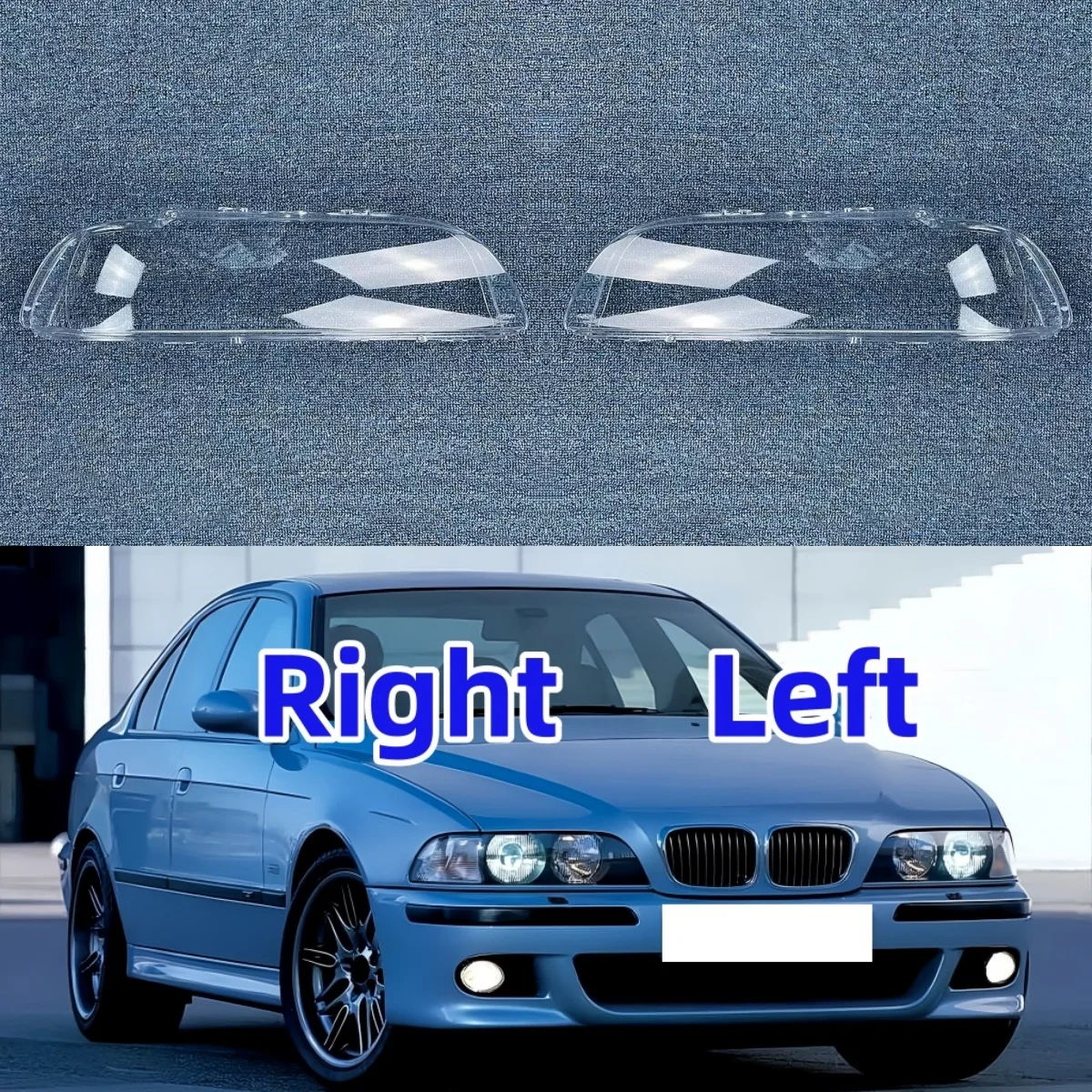 For BMW 5 Series E39 520 525 528 530 2000 2001 2002 2003 Headlamp Cover Transparent Lampshade Headlight Shell Lens Plexiglass