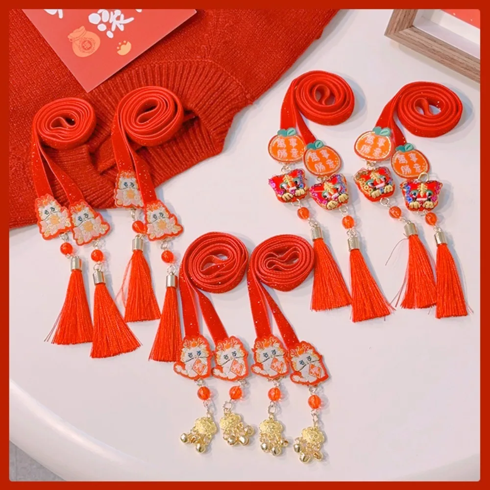 

Chinese Style Braided Hair Rope Bell Koi Carp New Year Hair Wear Dragon Han Clothes Accessories Children Hair Band Girls