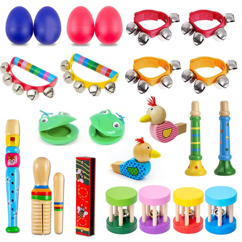 Instrumentos Musicales para Niños al por Mayor: Maracas, Castañuelas, Flauta, Armónica, Trompeta, Silbato, Cascabeles, Regalos de Carnaval, Juguetes para Fiestas