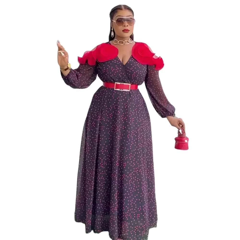 

Модные африканские платья для женщин Анкара Дашики Африканская одежда Длинное вечернее платье в горошек Турция Кафтан Дубай Абая Кафтан