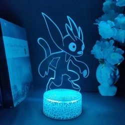 Estatuilla de juego de bosque ciego Ori y the Blind, luz nocturna para dormitorio de niños, Lámpara decorativa de mesa, Animal lindo, conejo de dibujos animados, luces 3d