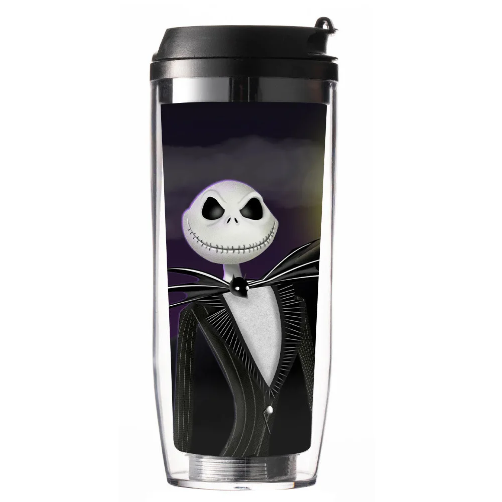 The Nightmare Before Christmas 350ML Kubek ze słomką Kobiety Mężczyźni Kreskówka Jack Skellington Przenośny kubek na wodę Dzieci Przyjaciele Prezent