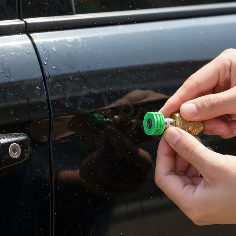 Car Washing 1 4in High Pressure Washer Adapter Quick Connector with Multiple Spray Nozzle Tips