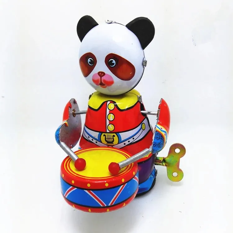 MS566 ブリキパンダ太鼓時計仕掛けのクマ太鼓