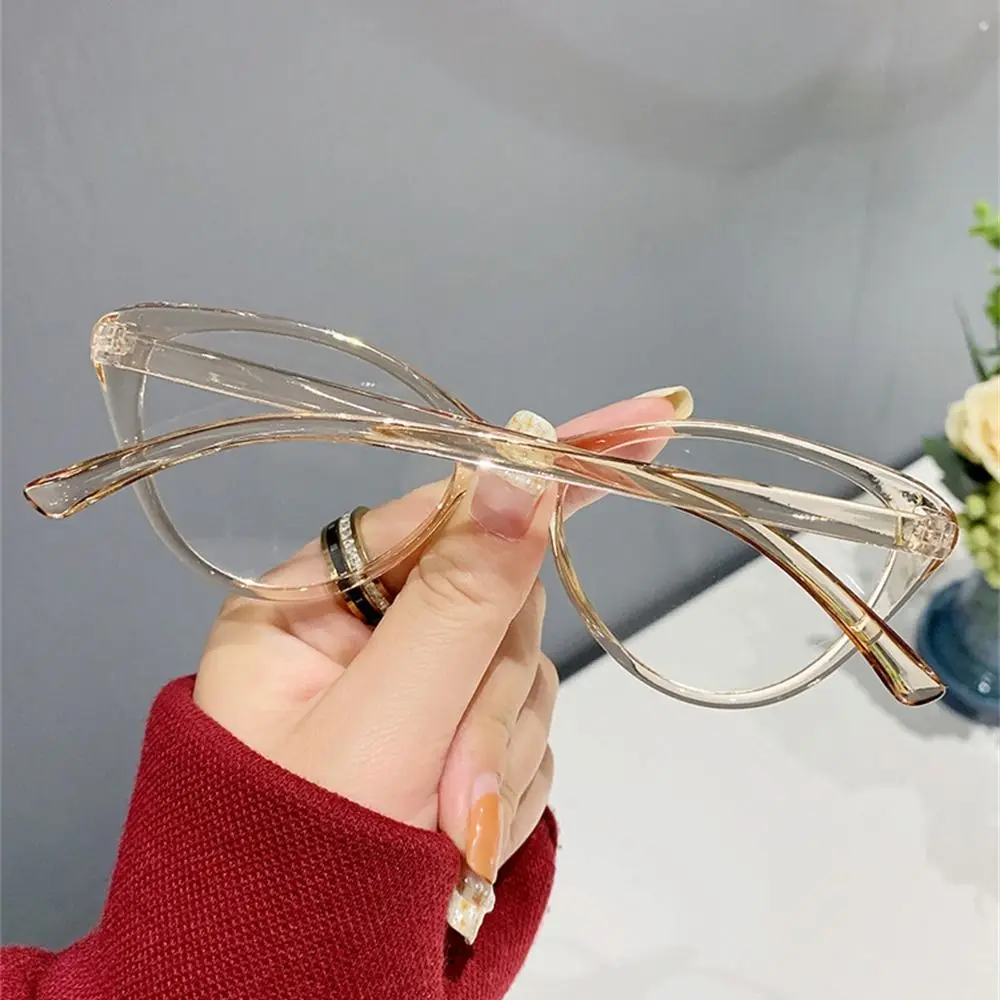 Retro Transparente Anti-UV-Brille gegen blaue Strahlen, großer Rahmen, runde Computerbrille, Leopardenbrille für Damen