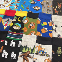 Drop Ship Street Banana Fashion Crew Cartoon Monkey King Cotton Socks Gorilla Baboon Funny Orangutan Man Ape Sox Skateboard Boy