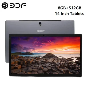 New 14 Inch Tablets Global Version Android 12 Octa Core 8GB RAM 512GB ROM 4G LTE Dual SIM 5G Dual WiFi GPS Tablet PC 10000mAh