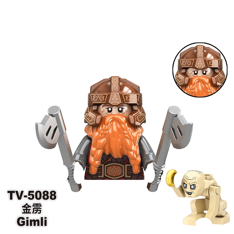 Herr der Ringe Hobbit Minifiguren Mittelalterliche Filmfiguren Bausteine Figuren DIY Zusammenbaubare Ziegelsteine Puppen Kreative Kollokation