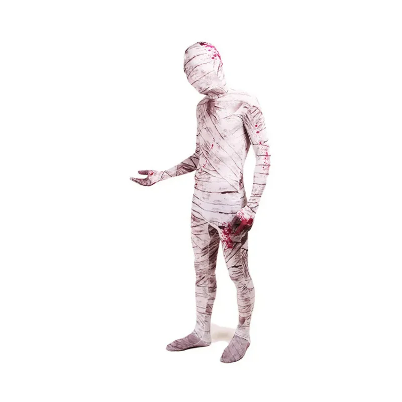 Scary Mummy Cosplay Costume Adult Kids Men Mummy Costumes Mask Zentai Bodysuit Spandex Suit Halloween Costumes Women Man Movie