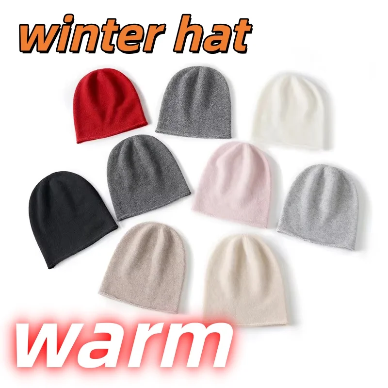 

2025 Winter Unisex Cashmere Hats Outdoor Casual Keep Warm Solid Color Cashmere Knitted Beanie Hat Women /Men Hedging Caps