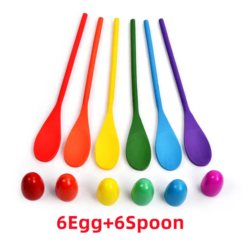 Kinder Outdoor Spaß Spiel Spielzeug Ei Löffel Balance Sport Holz Löffel Werfen Ball Sinn Training Frühe Bildung Puzzle Party Spiel – Detail 7