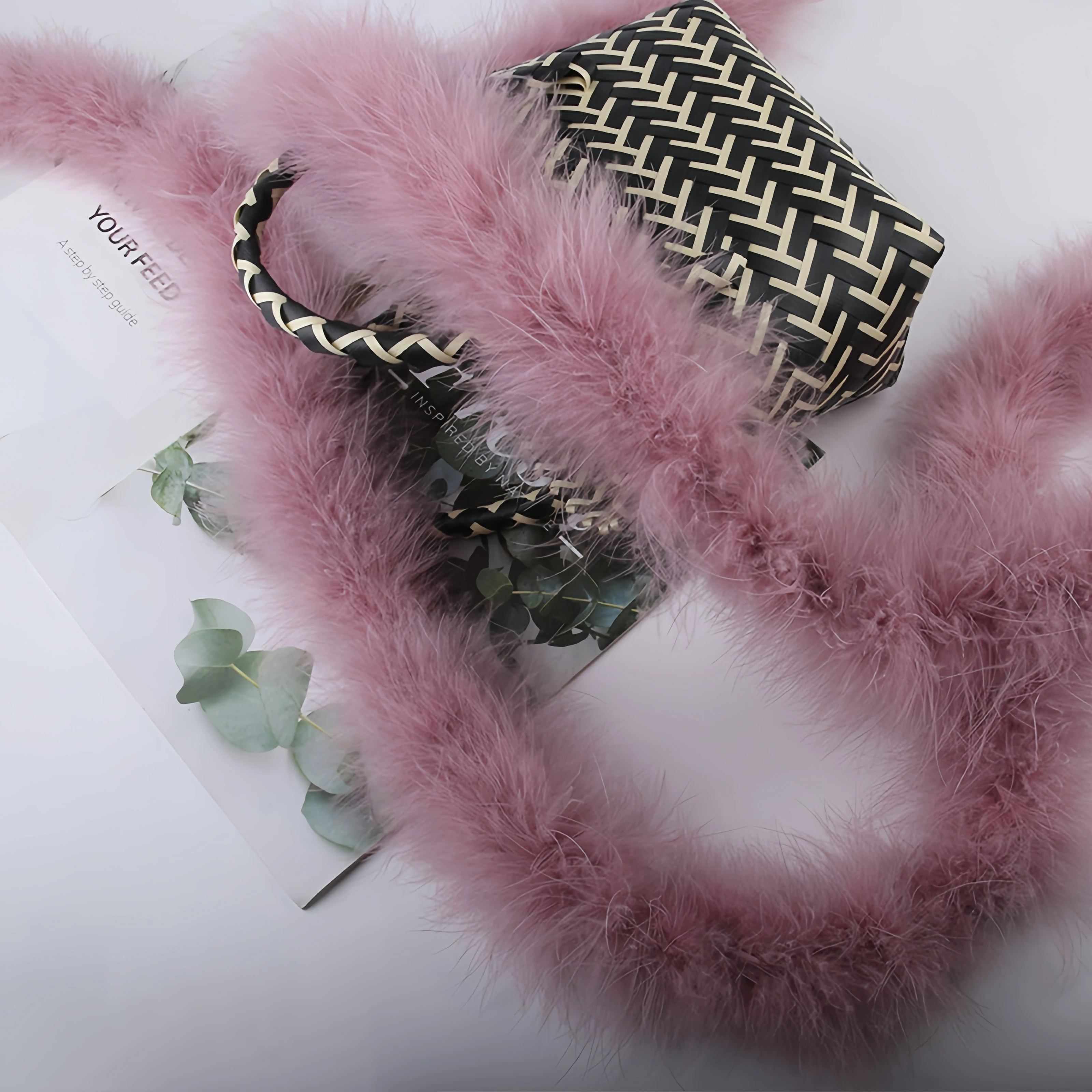 لينة رقيق تركيا ريشة بوا 2 متر 20 جرام الملونة الريش بوا قطاع DIY بها بنفسك الخياطة الملابس والمجوهرات الحرف الديكور #4