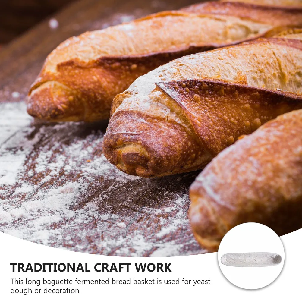 

1pc Baguette Bread Basket Natural Rattan Banneton Bread Proofing Basket Reusable Baking Accessory for Sourdough Home Oven Use