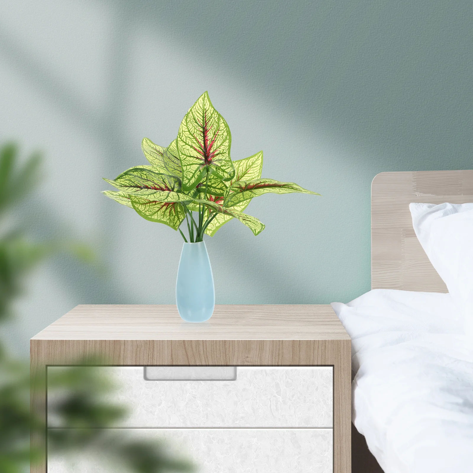 

6Pcs Simulation Green Leaves Artificial Plant Eco Friendly Ornament for Home Office Desktop Decoration Gift