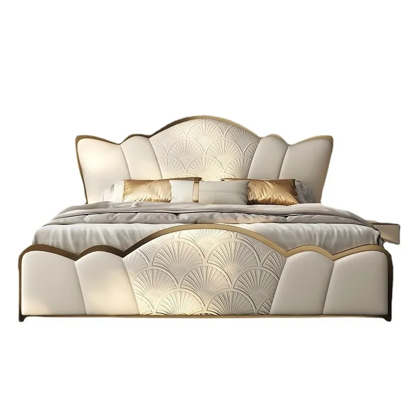 

Modern light luxury bed Internet celebrity master bedroom simple marriage bed