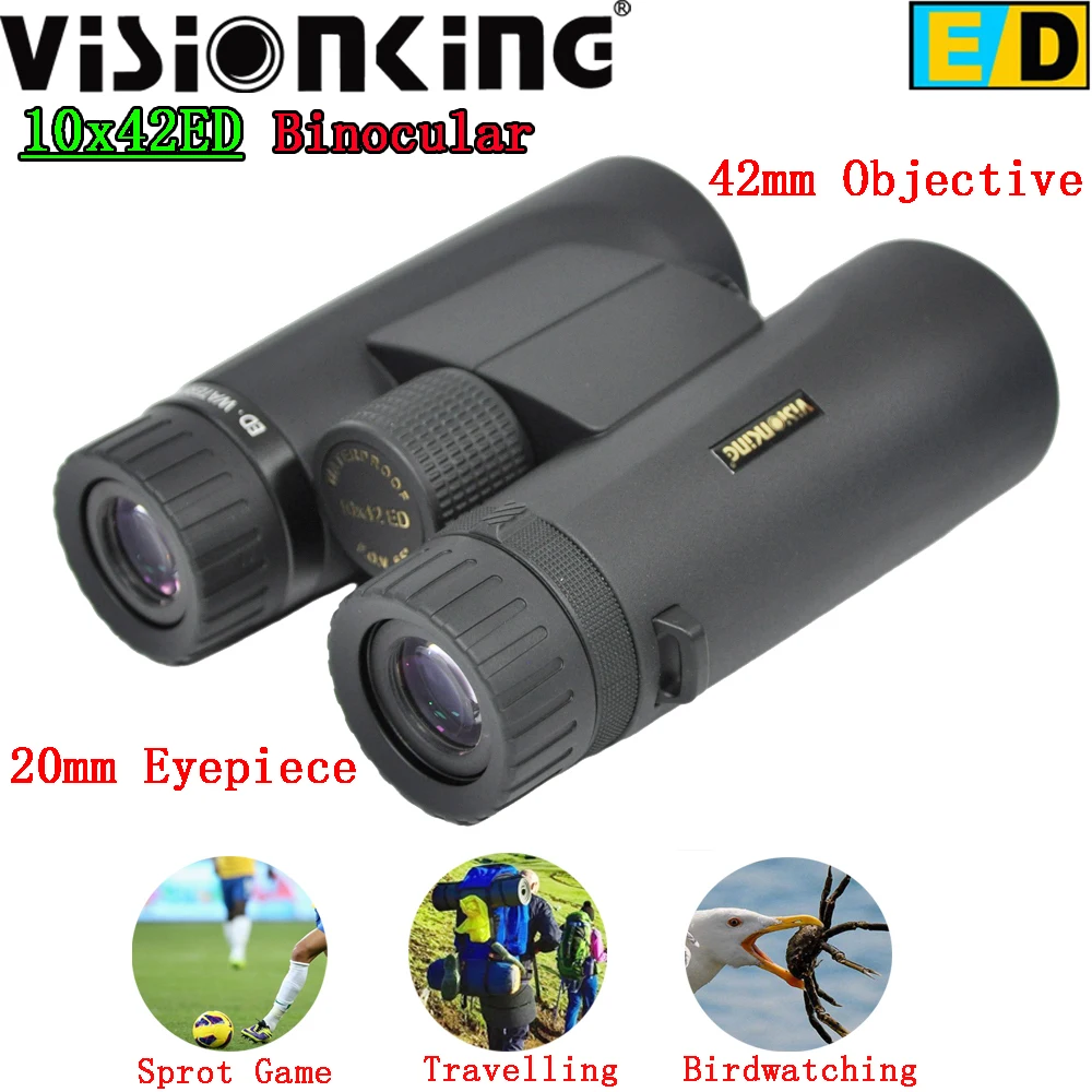 

Visionking Nitrogen 10x42 ED Binocular Powerful IPX7 Waterproof Fogproof Bak4 FMC Birdwatching Travelling Camping Roof Telescope