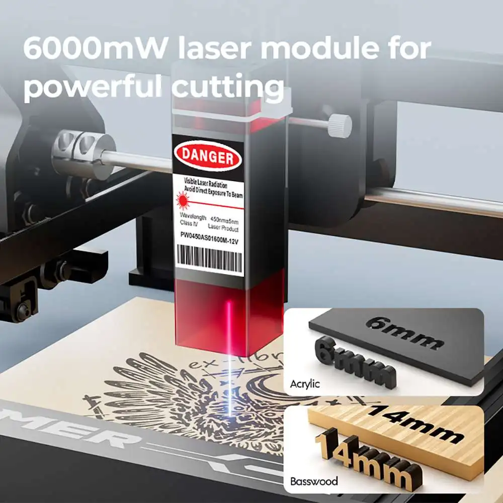 ACMER S1 6W Mini Portable Laser Engraver Presisi Tinggi Alat Pemotong CNC Mesin Ukiran untuk DIY Kayu Kaca Akrilik Pemula