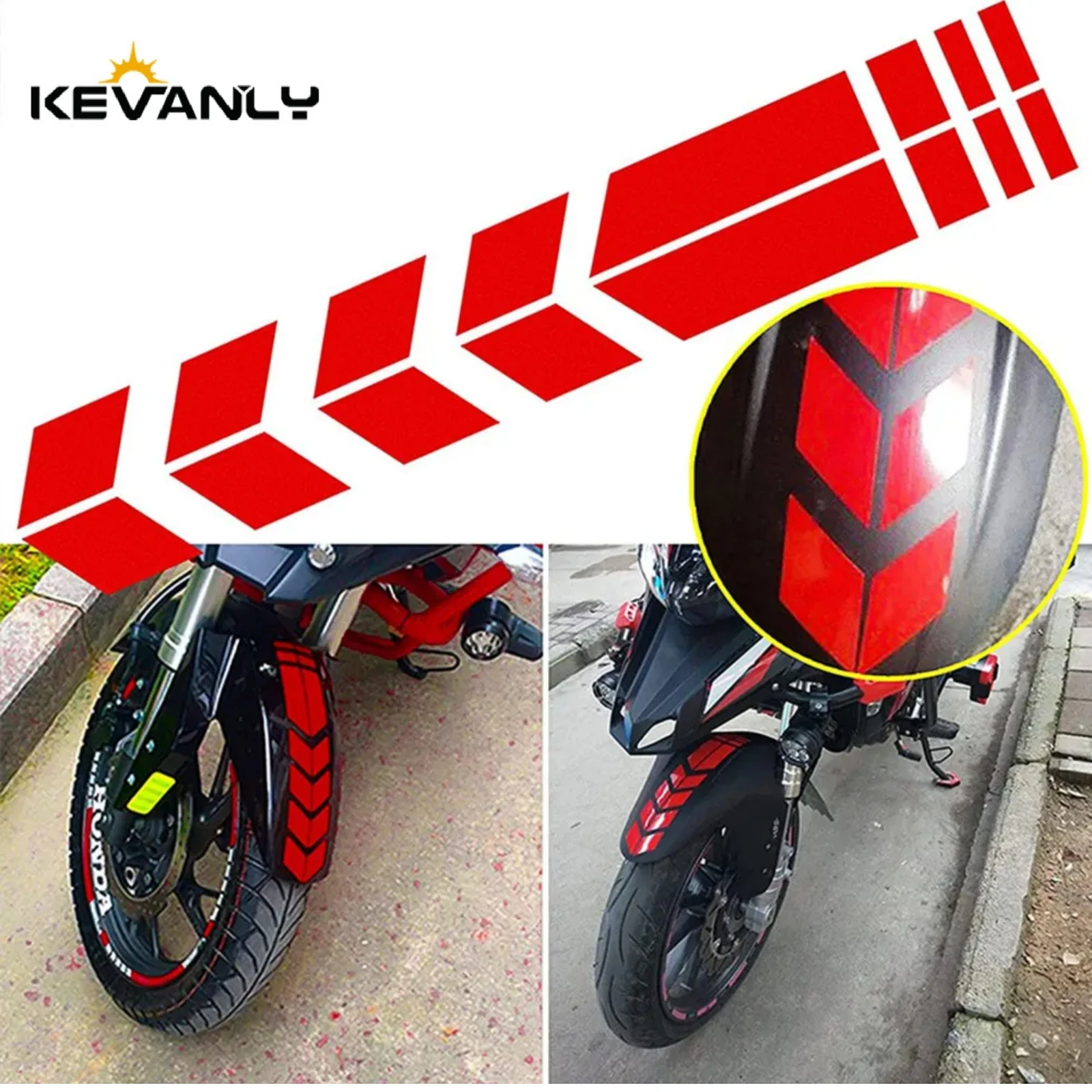 Universal motorcycle stickers with arrows waterproof oil reflective stickers for motorcycle fenders helmets scooters decoration