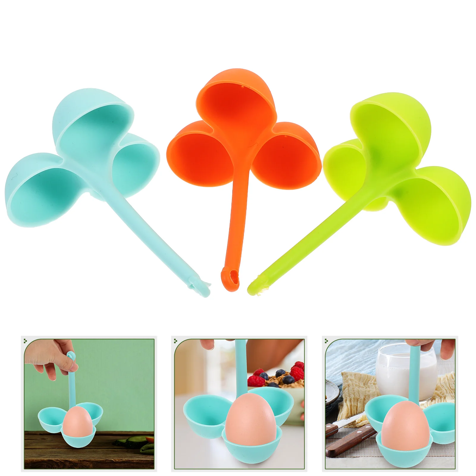 

3 Pcs Egg Poacher Cooker Boiler Silicone Boiled Holder for Boiling Orange