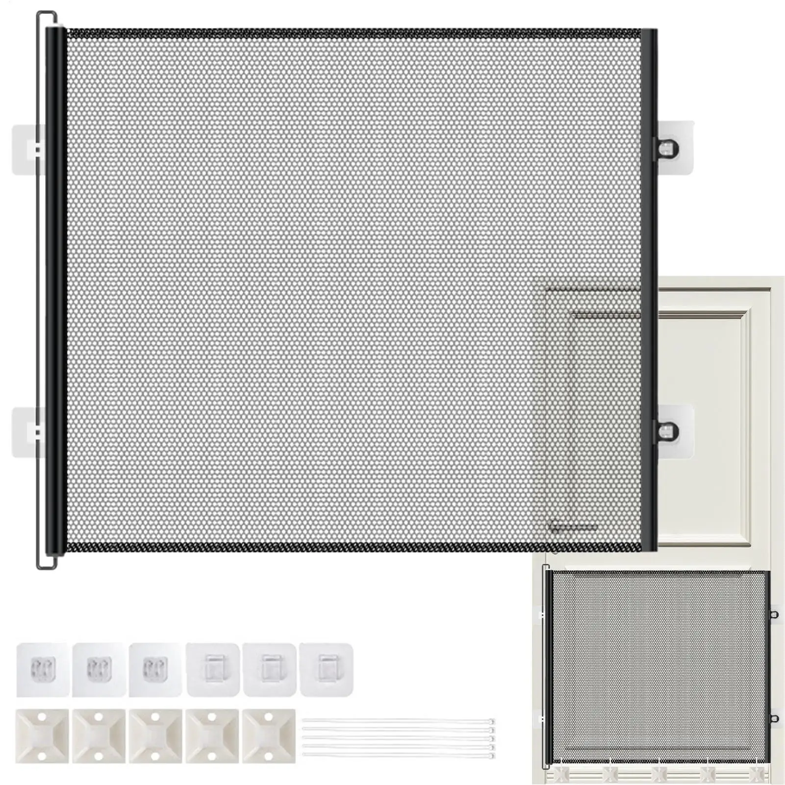

Retractable Gate Indoor 30 Inch Tall Pet Safety Barrier Childproof Indoor Safety Gates For Balcony Bathroom Hallway Yard