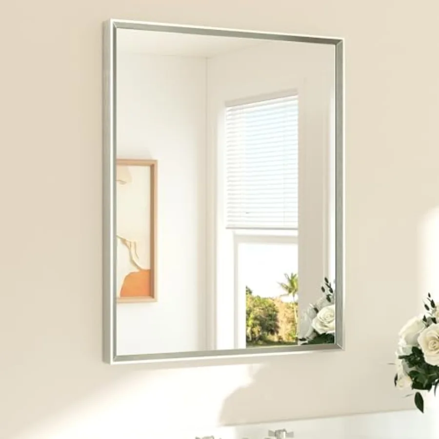

Bathroom Mirror 24" x 30" Rectangle Beveled Frame Bathroom Vanity Mirror for Over Sink Tempered Glass Stronger Frame Modern Far
