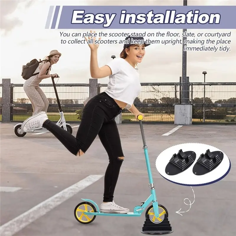 A98M Kick Holder 4 Pcs Floor Scooter Stand Holder Storage Parking Rack For 95 Mm To 120 Mm Wheel Size