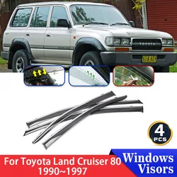 Deflectors For Toyota Land Cruiser 80 J80 FJ80 LC80 4500 Lexus LX 450 1990~1997 Car Side Windows Visors Rain Eyebrow Guards Part