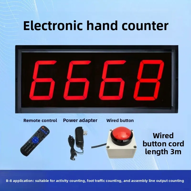 Hand pat counter Internet celebrity same clock in wall sign-in activity number pat count electronic display
