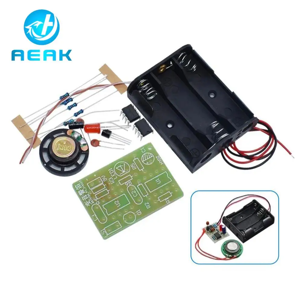 Kit Pelatihan Kit Pembelajaran Kit Sirene Variabel NE555 Lab Siswa DIY Buatan Kecil