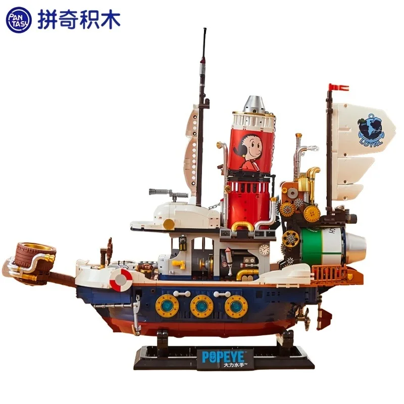 Pantasy Popeye Klocki Konstrukcyjne Steam Statek Łowcy Skarbów Zabawka do Składania Małe Elementy Model Ornament Architektoniczny Prezent
