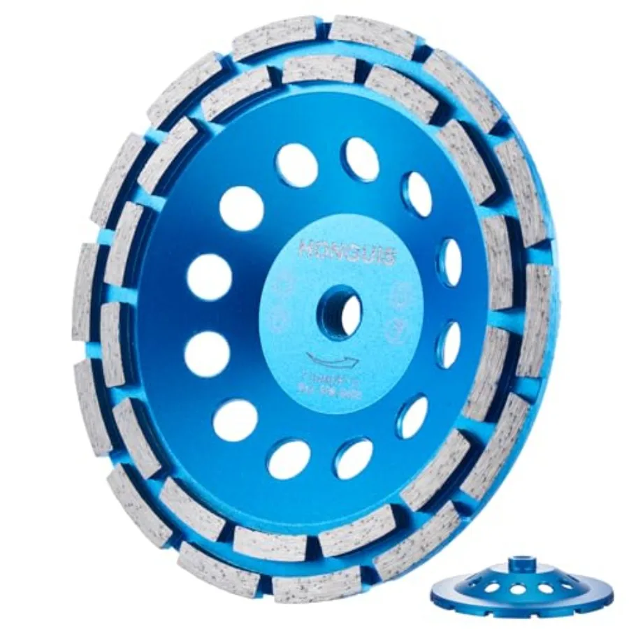 

Concrete Grinding Wheel/8"-11 Threaded Arbor Diamond Cup Wheel Double Row for Granite Marble Masonry Stone with Concrete Grinde
