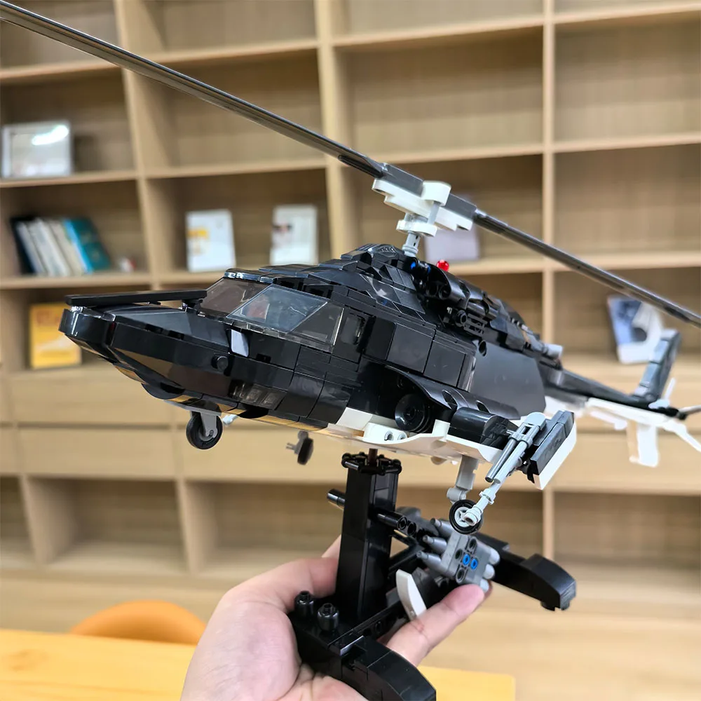 MOC Movie TV Series Airwolf Bell 222 MOC Building Blocks Helicopter Collector Expert DIY Assembly Model Technology Bricks Toys