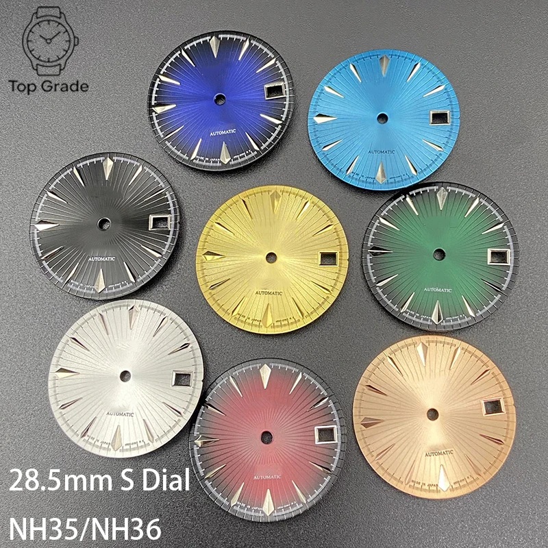 TG 28.5mm S Dial Striped Cocktail Watch Dial High Quality Suitable for NH35/NH36 Automatic Movement