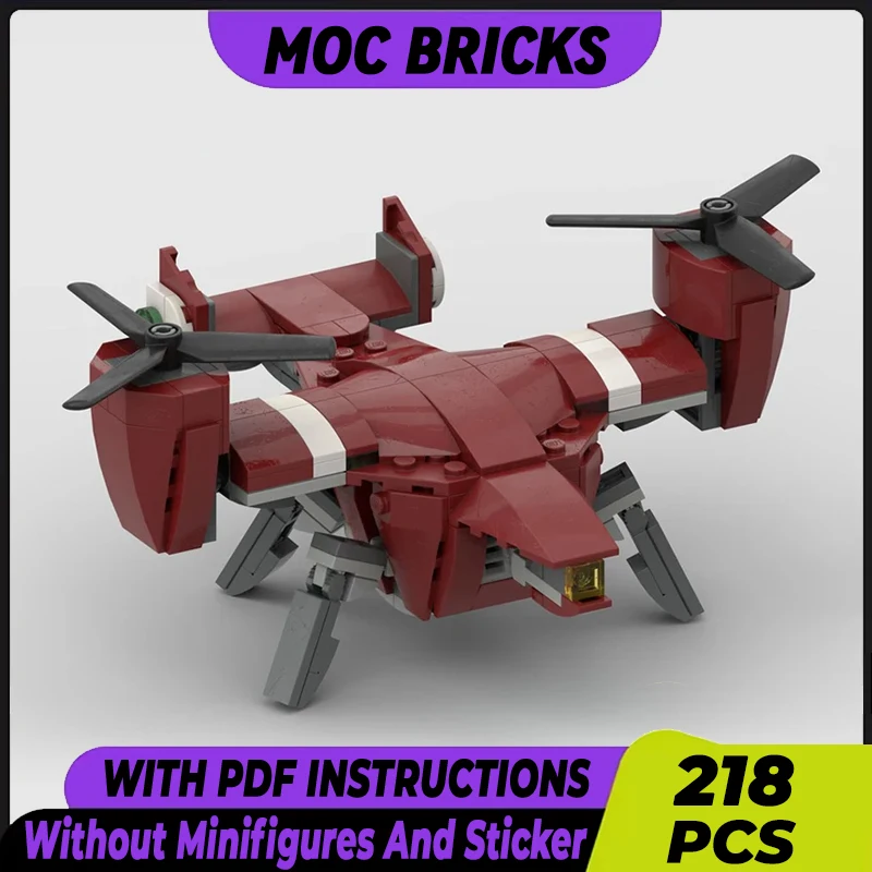 Military Aircraft Model Moc Building Bricks Heavy Lift VTOL Robot Technology Modular Blocks Gift Christmas Toy DIY Sets Assembly