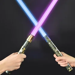 regalo divertente: spada laser con sabre pixel a 15 colori in metallo da 79 cm, sabbie luminose rgb mimetiche elastiche 2 in 1, giocattoli luminosi per bambini di ruolo