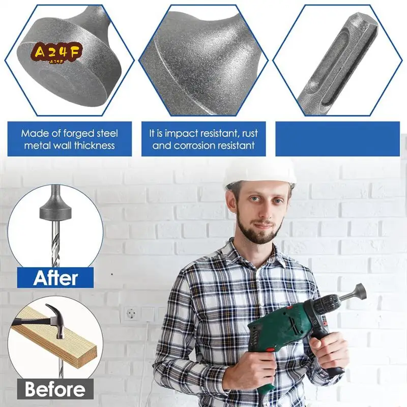 

A24F-SDS Plus Ground Rod Driver, Heavy Duty Forged Steel Drill Bit Driver, Rotary Hammer Drill Ground Rod Driver Easy To Use
