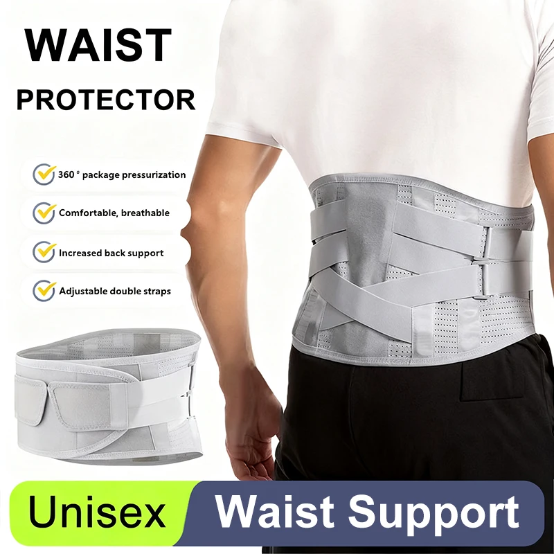 

Регулируемый поясной ремень для мужчин и женщин, поясной бандаж со стальной пластиной, поддержка тренажерного зала, фитнеса, защита талии, поясничная поддержка